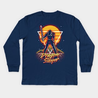 Retro Dragon Slayer Kids Long Sleeve T-Shirt